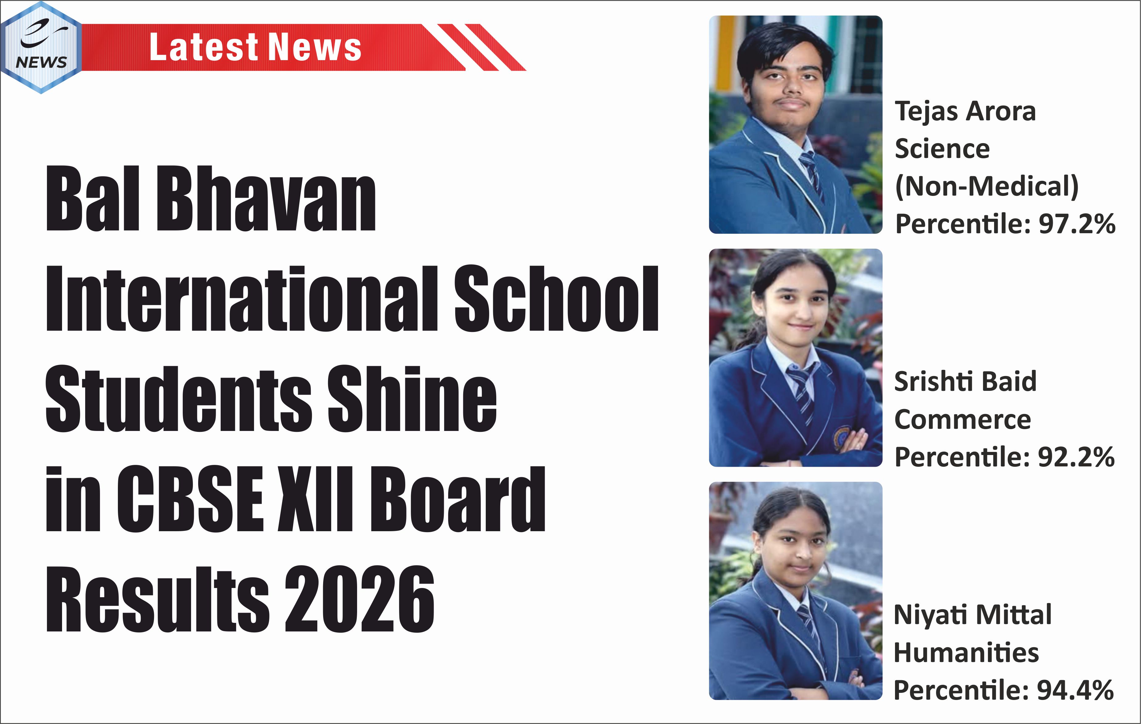 Bal Bhavan International School Students Shine in CBSE Board Results 2026