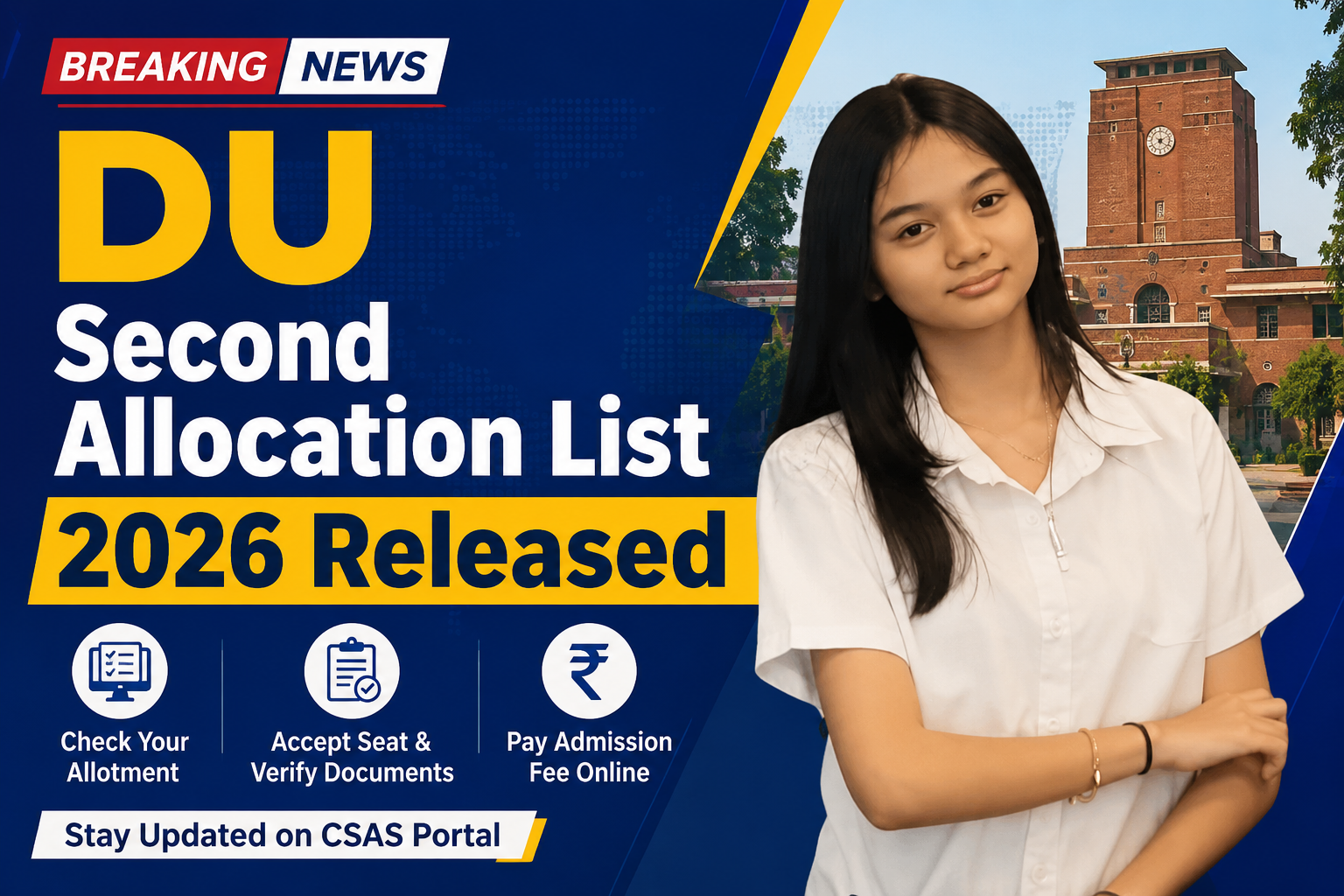 DU Second Allocation List 2026 Released