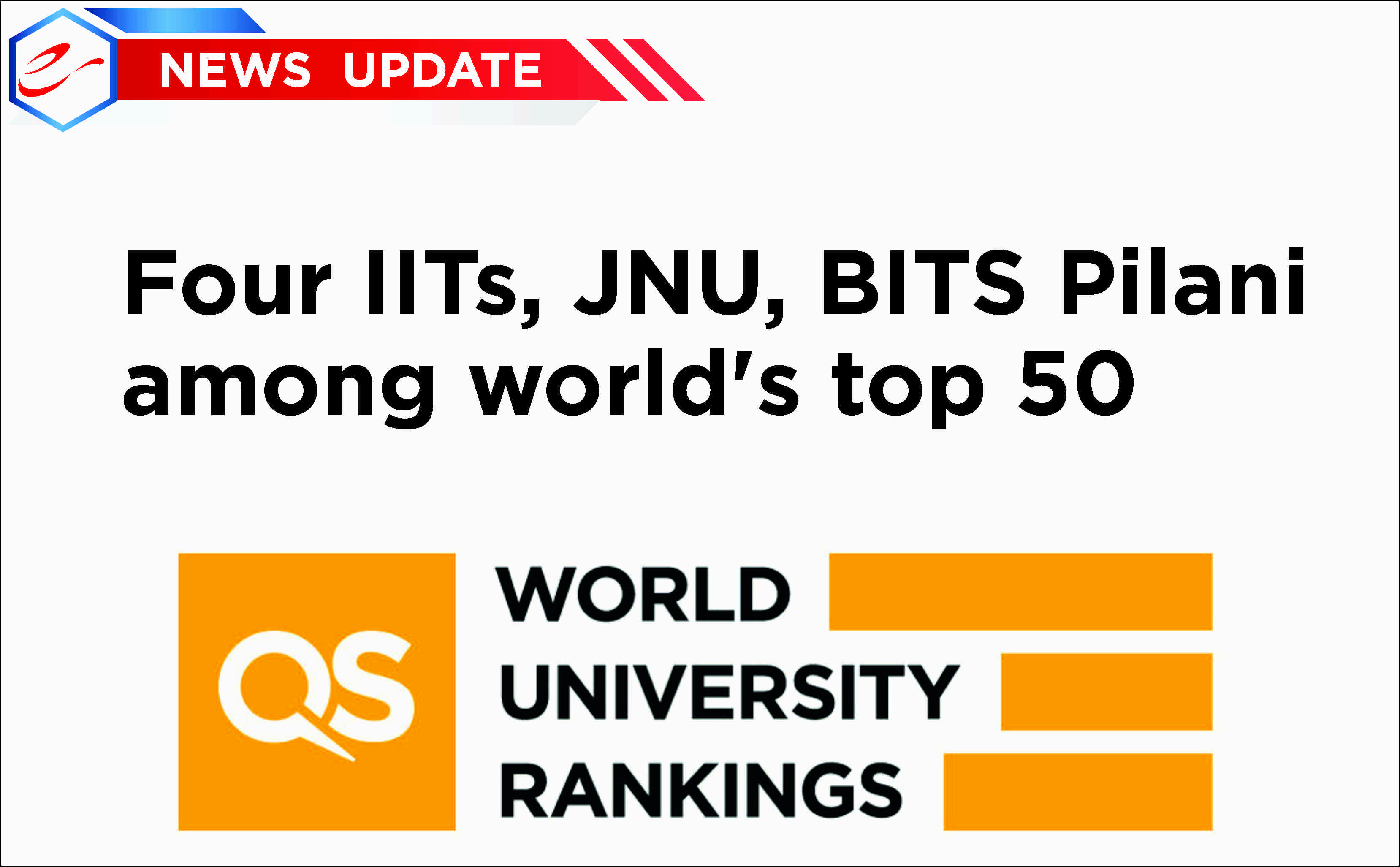 Four IITs, JNU, BITS Pilani among world's top 50