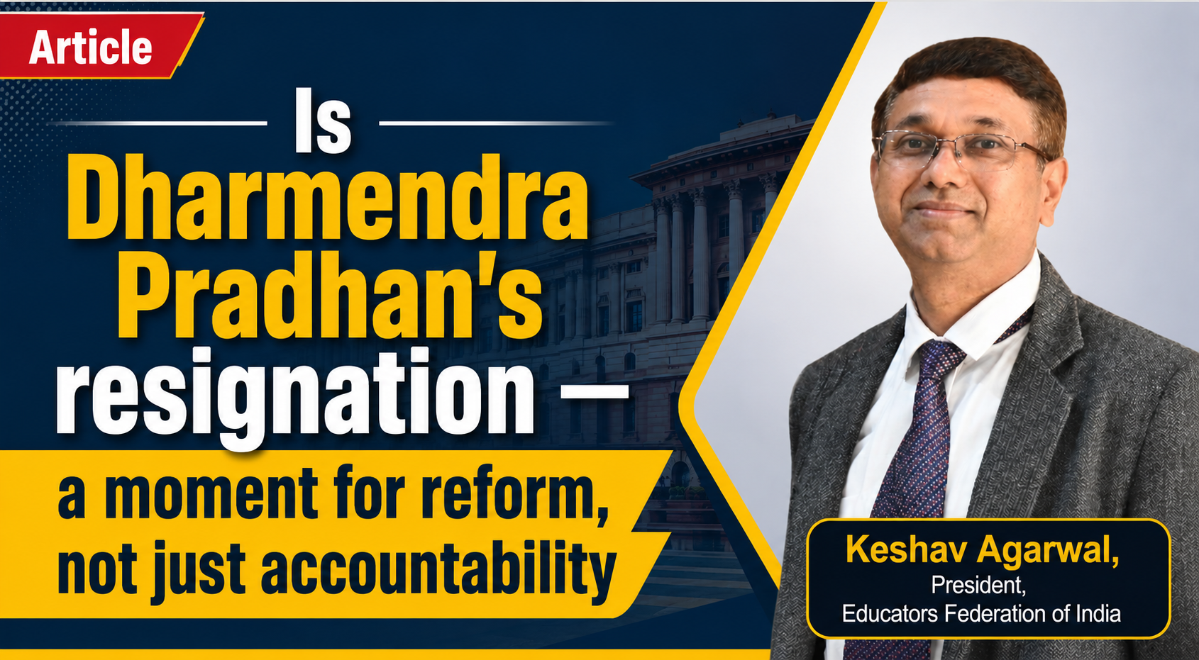 Is Dharmendra Pradhan's resignation — a moment fo…