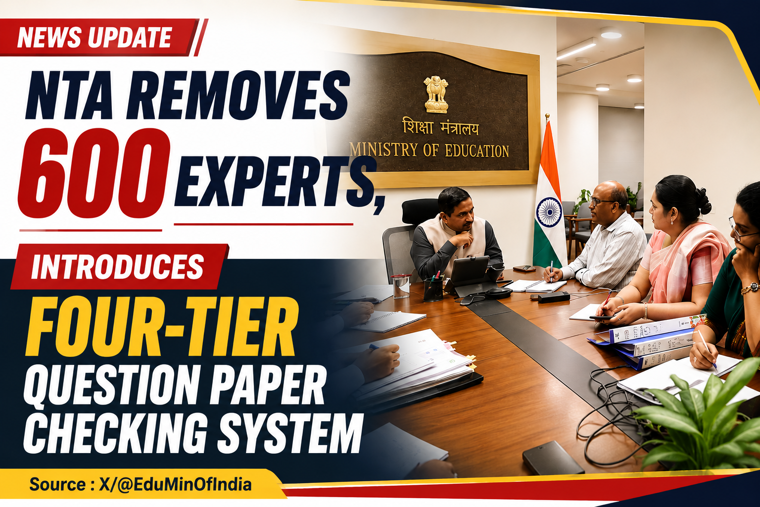 NTA Removes 600 Experts, Introduces Four-Tier Question Paper Checking System