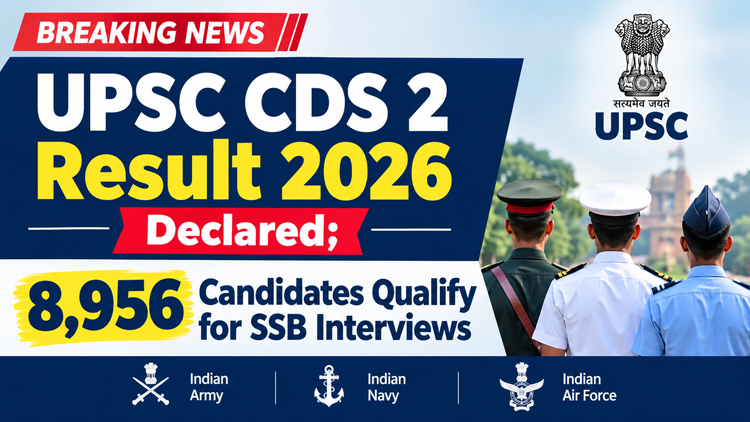 UPSC CDS 2 Result 2026 Declared; 8,956 Candidates Qualify for SSB Interviews